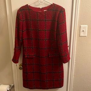Red tweed dress by neiman Marcus